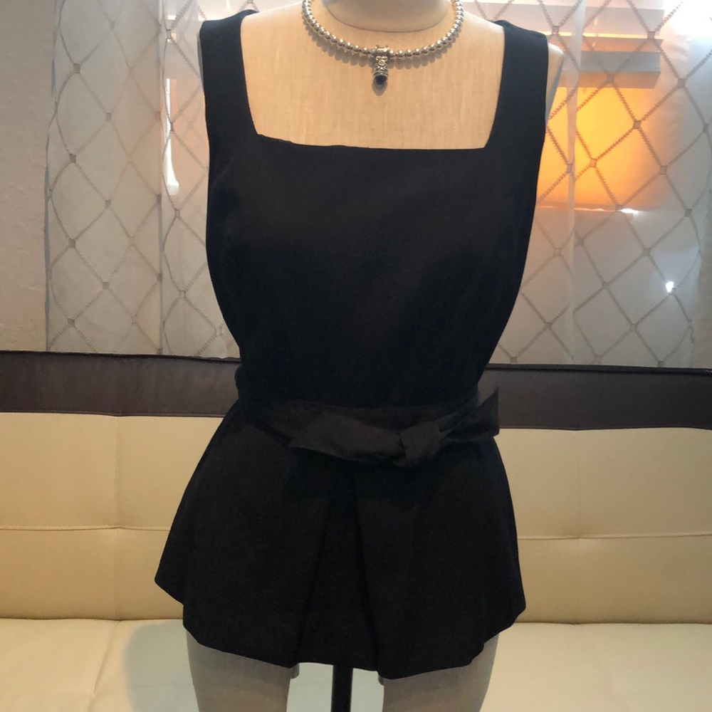 New WHBM Blk bow waist bodice lined and belted